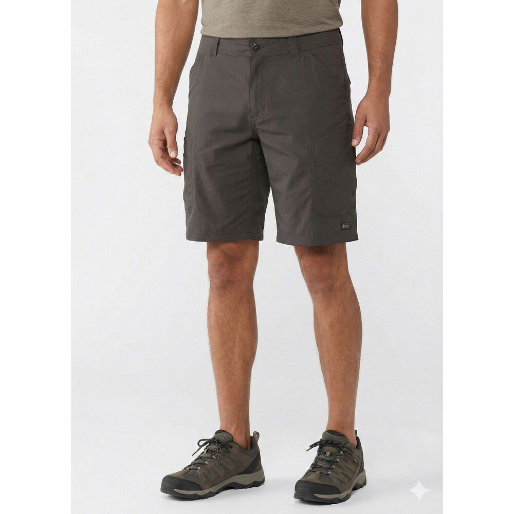 REI Men’s Olive Nylon Hiking Shorts Size 38 Outdoor Athletic